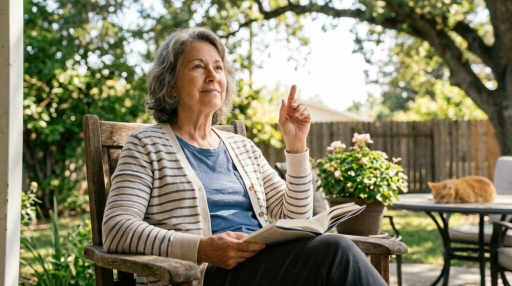 Eye floaters appearing as dark spots and squiggly lines drifting across a person's field of vision